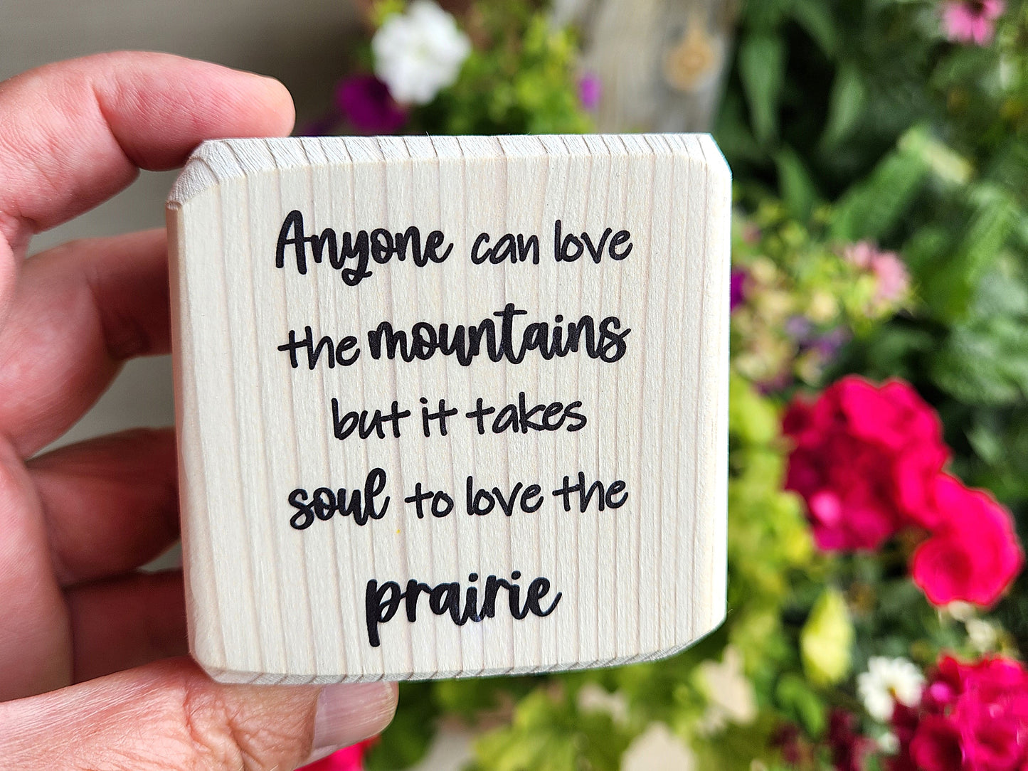 Small Wooden Sign - It takes soul to love the prairies