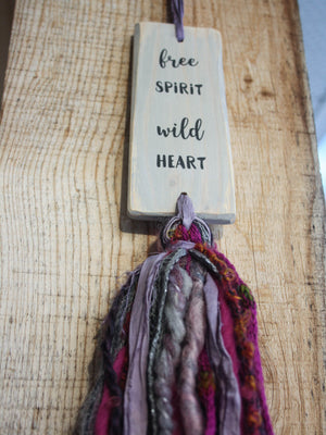 Tassel Wall Hanging - Grey Rectangle - Free spirit wild heart